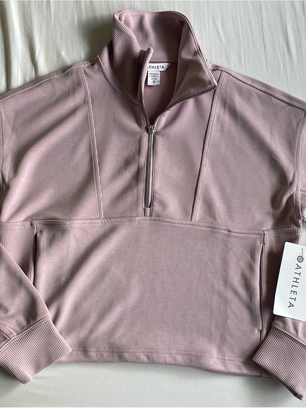Athleta Seasoft Rib Quarter-Zip Popover